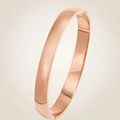 Minimalist 8mm wide rose gold stainless steel bangle with polished finish and clasp - Curved Rose Gold 6mm Bangle (40-A-6)