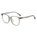 Montura de gafas cuadrada gris transparente clásica de material sintético ligero - Verde Transparente