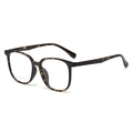 Gafas cuadradas retro de carey J10002 con montura de acetato en marrón oscuro - Tortoise