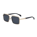Square gold metal sunglasses with double bridge and dark lenses for outdoor driving - Gold Frame Full Gray Lens (C1)