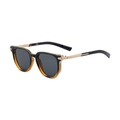 Gafas de sol poligonales con montura degradada marrón y patillas de metal dorado - C4 Negro Marrón Carey Oro Gris