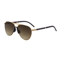 Occhiali da sole aviator classici con montatura in metallo oro e lenti sfumate marroni - C3 Montatura Oro Caffè Lenti Marrone Grigio