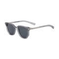 Modern grey translucent resin sunglasses for men with dark lenses and metal temples - C6 Matte Transparent Gray Silver Gray