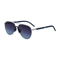 Occhiali da sole aviator classici con montura in argento e lenti blu sfumate dal design chic - C5 Montatura Argento Lenti Grigio Blu