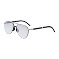Occhiali da sole aviator argento classici con lenti azzurre e doppio ponte - C7 Canna di Fucile Chiaro Lenti Grigio Chiaro Rivestimento Argento