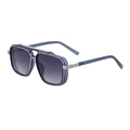Translucent dark blue aviator sunglasses with silver metal bridge and grey lenses - Matte Deep Blue Silver Frame Gradient Gray Lens (C8)