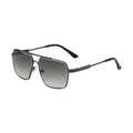Classic aviator square sunglasses with grey metal double bridge and gradient lenses - Bright Black Gunmetal Frame 118 Gray Lens (C4)