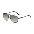 Gafas de sol cuadradas para hombre con montura metálica y lentes degradadas amarillas - Negro Brillante Montura Gunmetal Lente Verde Amarilla (C5)