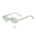 Polygon-Sonnenbrille aus Goldmetall mit hellgrünen Gläsern für einen Vintage-Look - Goldrahmen/Hellgrün zu Grau Gläser (C5)
