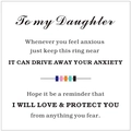 Inspirational gift card for anxiety ring with colorful beads and heartfelt message - To My Daughter Card