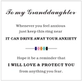 Sentimental thank you card for granddaughter with anxiety ring support message - To My Granddaughter Card