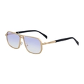 Pilot sunglasses with gold metal frame and purple gradient lenses for men - Matte Gold / Clear Blue Coating