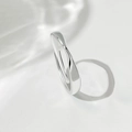 Polished silver Mobius ring for couples featuring a minimalist twisted infinity design - Adjustable Open / Mobius (Single Male Ring)