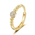 Eleganter verstellbarer Ring in Goldoptik mit glitzernden Zirkonia-Clustern für Damen - Einstellbar Offen / Gold