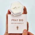 Silver infinity cross ring with zircons, includes gift box and prayer card - US Size 7 Adjustable / Ring with Message Card and Gift Box