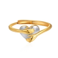 Anello abbraccio mani cuore bicolore oro e argento con fascia regolabile lucida - Aperto Regolabile / Bicolore (Oro e Argento)
