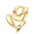 Minimalist irregular gold ring with smooth fluid design and adjustable open band - Adjustable Open / Gold