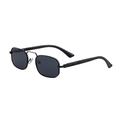 Occhiali da sole da uomo montatura in metallo nero e lenti grigio scuro - C1 Nero Lucido Grigio