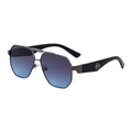 Quadratische Piloten-Sonnenbrille mit gunmetal Rahmen und blau-violetten Gläsern - Rotguss Schwarz Rahmen Blau Grau (C6)