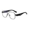 Quadratische Sonnenbrille in Mattschwarz mit silbernem M-Logo und Blaulichtfilter - Mattschwarz Rahmen Anti-Blaulicht (C8)