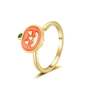 Adjustable golden pumpkin fidget ring with orange enamel for anxiety relief - Adjustable Open / Gold