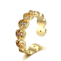 Anillo de rosa dorado ajustable con piedras preciosas de colores estilo vintage - Abierto Ajustable / Dorado