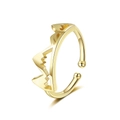 Minimalist gold mountain range open adjustable ring with a polished metallic finish - Adjustable Open / Gold