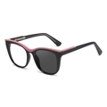 Gafas fotocromáticas cat-eye elegantes con montura negra y rosa y lentes de dos tonos - Rosa y Negro a Gris