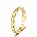 Eleganter goldener Bohnenring mit verstellbarem Band und polierter Oberfläche - Einstellbar Offen / Gold