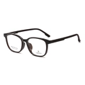 Stylish square black frame optical glasses for women with retro acetate finish and glossy texture - Deep Red (C5)