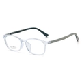 Fashion square grey transparent glasses frame for women with stylish matte temples - Transparent Cyan Blue