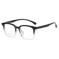 Fashionable gradient black and clear square eyeglass frames for women's optical wear - C10 Black to White Gradient