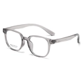 Fashionable square transparent grey optical frames with elegant silver hinge details - C2 Light Transparent Grey
