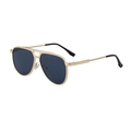 Occhiali da sole aviator classici in metallo dorato con lenti scure e doppio ponte - Montatura Oro Lucido Lenti Grigie (C4)