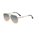 Classic gold aviator sunglasses with stylish blue and orange gradient lenses for men - Shiny Gold Frame Green Yellow Gradient Lens (C5)