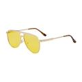 Retro pilot sunglasses with gold metal frame and yellow tinted lenses for men - Shiny Gold Frame Night Vision Yellow Lens (C6)