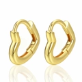 Orecchini a cerchio a cuore placcati oro 18K con elegante design a intaglio - Forma di Cuore / Cuore - Oro