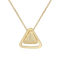 Golden double triangle necklace with minimalist matte and polished geometric pendants - Gold