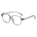 Fashionable grey transparent square oversized eyeglasses with TR90 frame for women - Transparent Grey (C2)