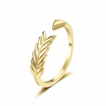 Eleganter goldener Ring in Blattform mit minimalistischem Design und verstellbarer Größe - Einstellbar Offen / Gold