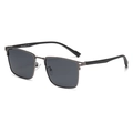 2025 Polarized fishing sunglasses for men with gunmetal square frame and gray lenses - Gray
