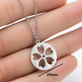 Collana in acciaio inossidabile argento con pendente a fiore di ciliegio traforato da 20mm - Color Acciaio