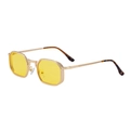 Octagonal gold metal sunglasses with transparent yellow lenses and tortoise temple tips - Shiny Gold Tortoise Frame Night Vision Yellow Lens(C6)