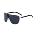 Fashion shield sunglasses for men with gold metal frame and dark grey lenses - Gold and Black Frame Gray Lenses (C1)