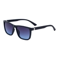 Schwarze quadratische Sonnenbrille für Herren mit lila-blauem Farbverlauf - Glänzend Schwarzer Rahmen Grau-Blauer Verlauf (C4)