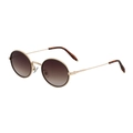 Lunettes de soleil ovales rétro pour femmes avec monture dorée et verres dégradés - Monture Dorée Marron Dégradé (C2)