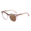 Montura de ojo de gato rosa transparente con lentes fotocromáticas marrón claro - Degradado Té a Marrón