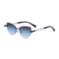 Occhiali da sole a cuore senza montatura con lenti sfumate viola-blu e stanghette nere - Bianco Crema Nero Blu Bianco (C3)