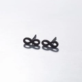 Close-up of infinity symbol stud earrings with a modern matte black finish for women - Infinity/Figure 8 Shape (012 Black)