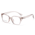 Cat eye optical frame glasses for women in transparent light pink finish, style AT88811 - Transparent Pink